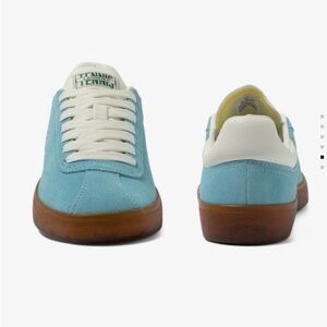 Lacoste Women’s Baseshot Translucent Sole Sneakers Blue Suede US 6.5